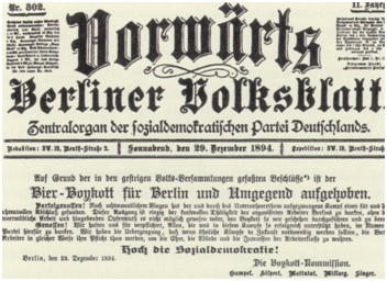 Der Berliner Bierboykott von 1894 – Der Bierkonsum als Instrument des „Klassenkampfs“